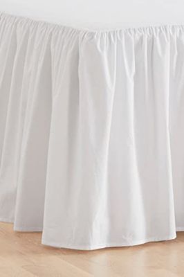 Jotex Zack Valance Bed Skirt, Organic Cotton, Height 60 cm, White, 160 x 200 cm