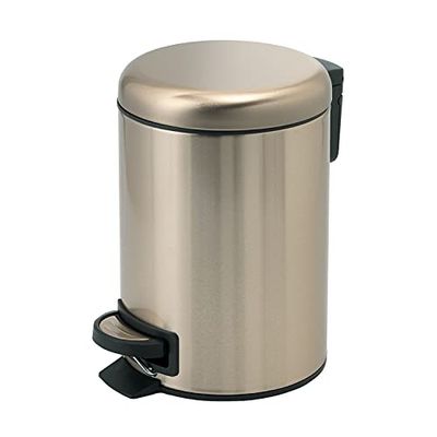 Gedy Potty Pedal Bin with Lid 5 Litres Gold Matt