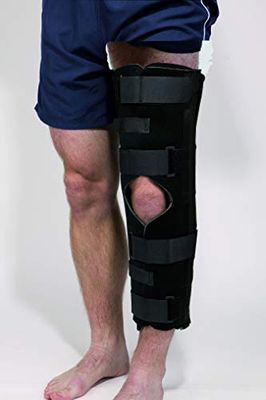 Patterson Medical Economy Knee Immobiliser Splint, With 3 Panels, Easy to Use, Open Patella, Size Small