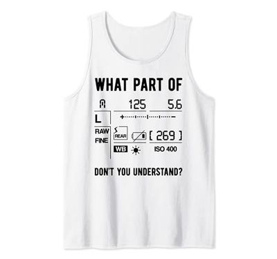 Funny Photographer Camera Setup Lens Photography Photo Gift Tank Top