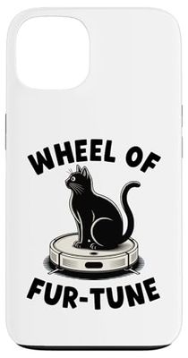 Wheel Of Fur-Tune Cat On Robot Vacuum Cleaner Cat Case for iPhone 13