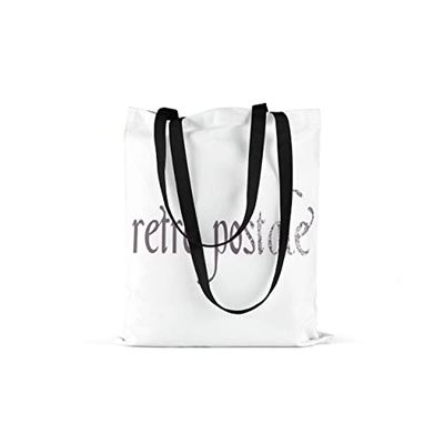 Bonamaison Bolso De Mano Impreso, 100% Algodón, Bolso de la Compra Reutilizable, Bolso De Compras, Ecológico, Plegable, Bolso de Tela de Lona con Asas Negras, 48x55 Cm - Fabricado en Turquía