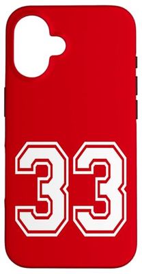 Number 33 sports style in white Case for iPhone 16