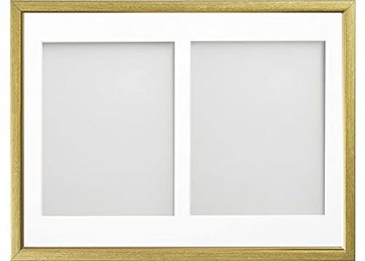 Frame Company Drayton Multi Aperture Photo Frame, Gold with Gold Inset, 16x12 for 9x7 inch (x2)