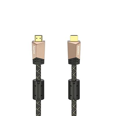 Hama HDMI HDMI-A hankontakt, HDMI-A hankontakt 1,50 m brun 00205025 HDMI-kabel
