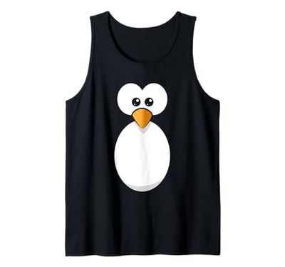 Divertente design con faccia da pinguino o costume semplice da pinguino nero Canotta