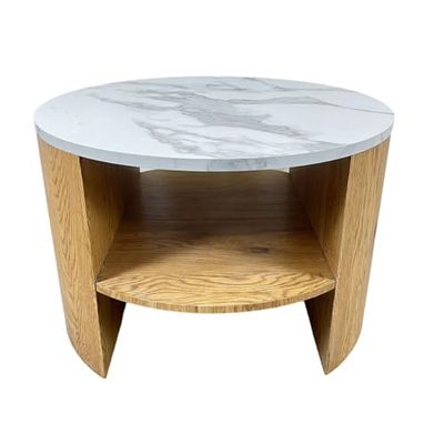 Romimex Table d'appoint Blanche Naturelle en Bois MDF 60 x 41 x 60 cm - Marque EAN : 8435700847198
