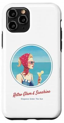 Fille rétro sur la Plage – Ambiance Estivale des années 50 Coque pour iPhone 11 Pro