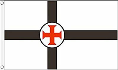 AZ FLAG - Drapeau Société Secrète Ordre du Temple - 90x60 cm - Drapeau Templiers 100% Polyester Avec Oeillets Métalliques Intégrés - Pavillon 50 g