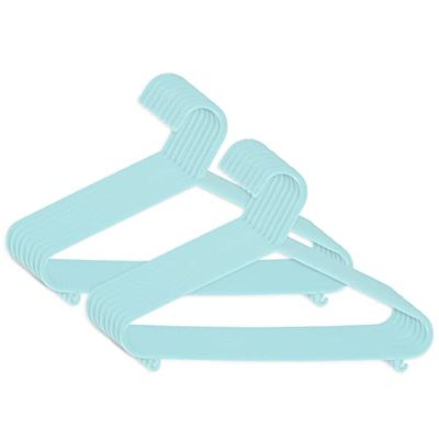 Bieco - Perchas infantiles, colores lisos turquesa, 16 unidades