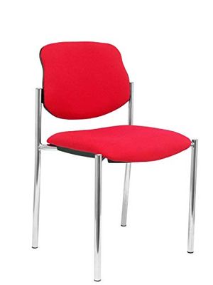 Piqueras en Crespo (PIQU7) Vaste stoel Villalgordo Bali Rood Chroom Kantoor, One Size