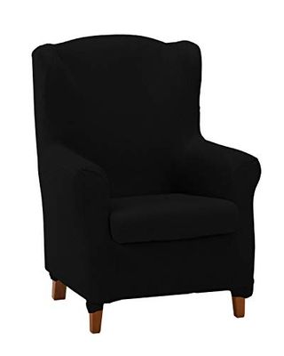 Martina Home Tunez Housse élastique pour Fauteuil à Oreilles Duplex - Noir