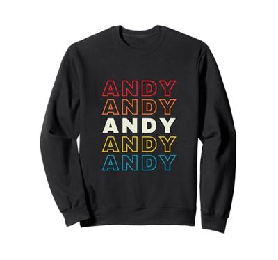 I Love Andy Personalized Retro Sunset First Name Sweatshirt