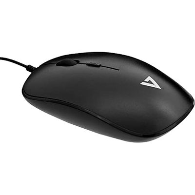 V7 MU200-1N - Mouse (Ambidextrous, Optical, USB, 1600 DPI, Black)