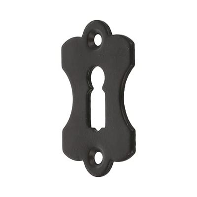 Amig - Bocallave - Vertical e lisa, 60 x 38 mm, com orifício para fechaduras de gorja, ideal para fixar em gavetas, armários, baús e portas de móveis - aço preto