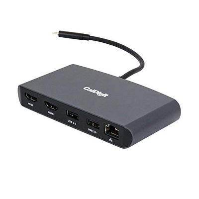 CalDigit Thunderbolt 3 Mini Dock (HDMI 2.0) - Portátil, Alimentado por Bus, 40 GB, Dual 4 K a 60 Hz, USB 3.0 y 2.0, GbE LAN. Compatible con Thunderbolt 3 Mac y PC (Dual HDMI 2.0)