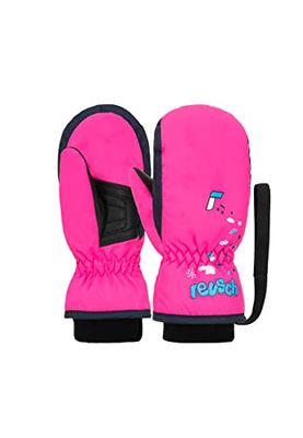 Reusch Guanti da sci per bambini, comodi e caldi, antivento, per tutti i giorni, per neve, slitta, guanti invernali, 3297 rosa glo/Dress Blue, V