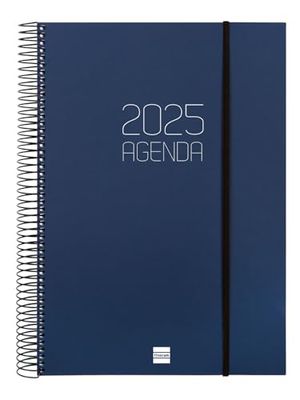 Finocam - Agenda Spirale Opaque 2025 1 Giorno Pagina Gennaio 2025 - Dicembre 2025 (12 mesi) Blu Catalano