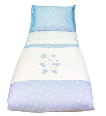 ANDY & HELEN 3/5012Ea D50 3-delige bedset met borduurwerk en nestje H45 kussensloop, hemelsblauw
