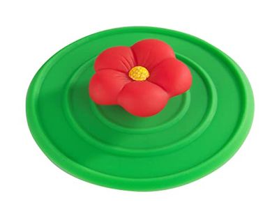 WENKO Afvoerstop bloem - afvoerstop, voor alle gangbare spoelbakken, siliconen, 11 x 2 x 11 cm, groen
