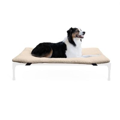 K&H PET PRODUCTS av2023-K&H kh Original Pet Products Coussin en Micropolaire pour Animal de Compagnie Marron Clair 801c055b surélevé pour Chien (lit Vendu séparément), Peau, Large (30 x 42 in)