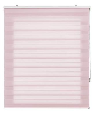 Blindecor | Estor Enrollable Noche y Día a Medida | Doble Capa | Color Rosa | 130 x 180 cm (Ancho por Alto) Tamaño de la Tela 127 x 175 cm | Estores para Ventanas