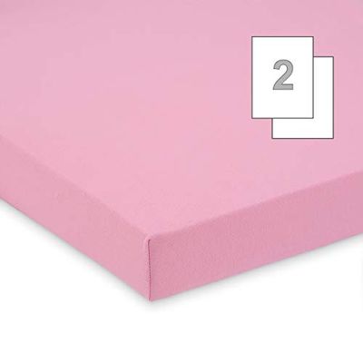 FabiMax 3539 - Sábana bajera ajustable para cama auxiliar y cuna, 90 x 40 cm, color rosa