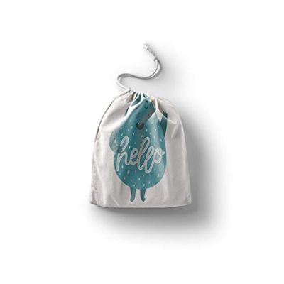 Bonamaison Imprimé Sacs de Coton avec Cordon, Sac D'Épicerie, Sac À Provisions, Réutilisables, Écologique, Pliable, Taille: 30x40 Cm