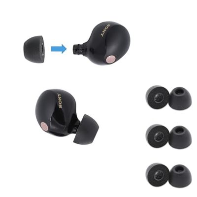 Comply Eartips van schuim voor Sony TrueWireless-oordopjes, M, 3 paar, zwart, ultiem comfort, onwrikbare pasvorm, reserve-eartips van traagschuim voor oordopjes, gemaakt in de VS