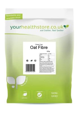 yourhealthstore Premium Oat Fibre 500g (1.1lb), Extra Light and Fluffy, Great for Keto King Bread, Vegan, Produced in The EU, (Recyclable Pouch), White, Pack of 1