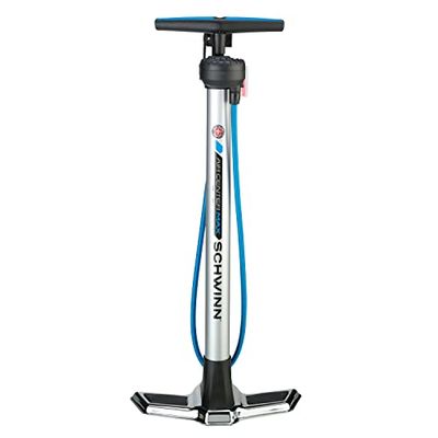 Schwinn Air Center Max Pompa da Pavimento con manometro, Argento