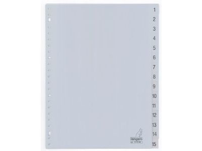 Kangaro Pestaña G415CM Índice - pestaña Índices (Gris, Polipropileno, Numérico, Retrato, A4)