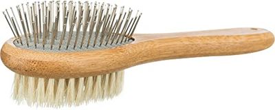 Trixie Spazzole per cani TX-23020 Spazzola a doppio lato Bambù 5 x 19 5 x 19 cm Setole naturali e a filo