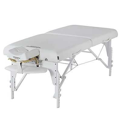 Master Massage Montclair - Lettino da massaggio, pieghevole, 71 cm, per massaggi, per cosmetici, portatile, in legno e bianco neve