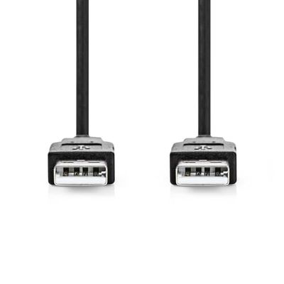 NEDIS Cavo USB - USB 2.0 - Connettore USB-A - Connettore USB-A - 480 Mbps - Nichelato - 5.00 m - Rotondo - PVC - Nero - Etichetta
