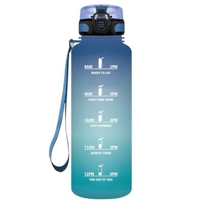 HoneyHolly Borraccia, 1500ML Sportiva Prova di Perdite, Borraccia Motivazionale, Sportiva Tempo, Borraccia Sportiva, con Filtro, Borracce, Bottiglia Acqua per Studio Fitness, Scuola, Ufficio