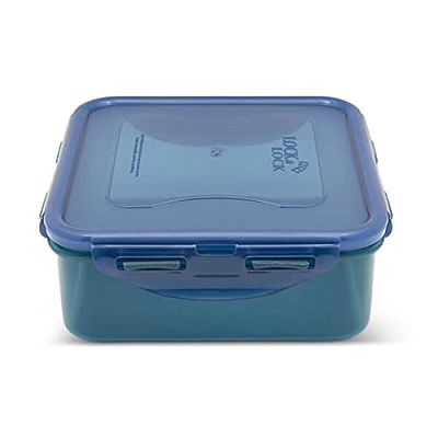 LocknLock Contenitori per alimenti ecologici con coperchio, quadrati, 870 ml (15,5 x 15,5 x 6 cm), ermetici, impermeabili, senza BPA e lavabili in lavastoviglie