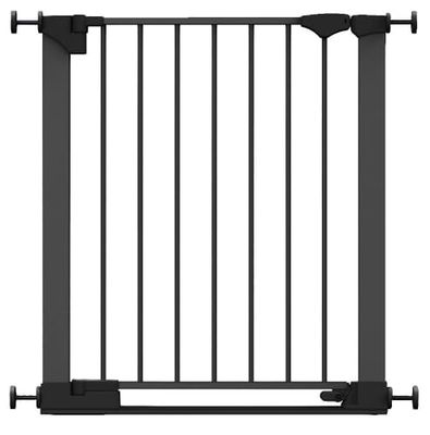 Safetots SafeStep grind, svart, 68 cm – 75 cm, extra låg genomgång, tryckpassad säkerhetsgrind, babygrind för trappor, hallar och dörrar, enkel installation
