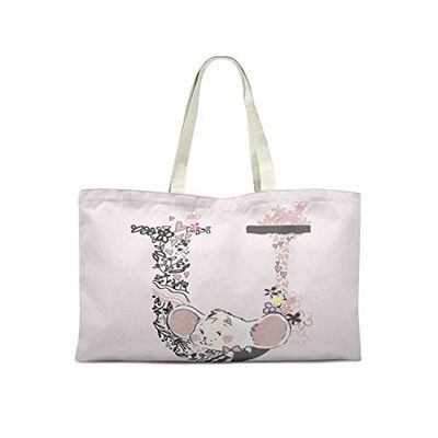 Bonamaison Bolso De Mano Impreso, 100% Algodón, Bolso de la Compra Reutilizable, Bolso De Compras, Ecológico, Plegable, Bolso de Tela de Lona con Asas, 50x40 Cm - Diseñado y Fabricado en Turquía