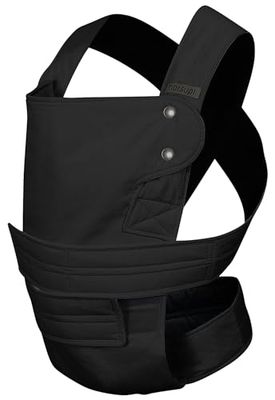 marsupi Mochila Portabebés - Para Bebés desde Recién Nacidos y Niños Hasta los 15 kg - Ligera y Compacta, Con Sistema de Sujeción Fácil y Resistente - Algodón Orgánico - Negro XL