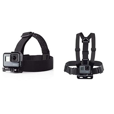 Amazon Basics - Imbracatura da petto per GoPro & Fascia da testa per fotocamera/videocamera GoPro