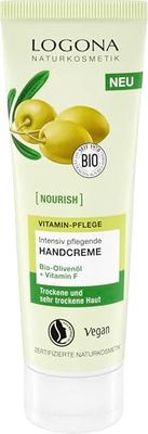 LOGONA NOURISH handkräm intensiv med ekologisk olivolja & vitamin F och E, stärker hudbarriären och ger intensiv vård och skydd, tub, 75 ml