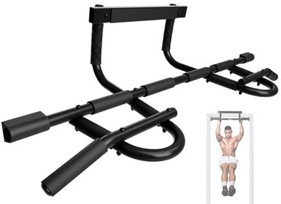 Yes4All Optrekstang - solide 1-delige hoofdstangconstructie, thuisoefenapparatuur voor totale bovenlichaam/buiktraining - draagbaar deurframe kin-upstang voor thuissportschool, trainingsbar voor