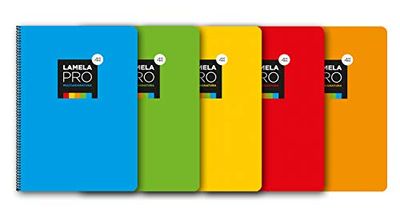 Verpakking met 5 notitieboeken, extra sterk, 100 vellen, 3 mm, gesorteerd