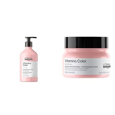L'Oréal Professionnel Paris Kit Shampoo + Maschera Professionale per Capelli Colorati, Formula Idratante e Anti-Sbiadimento, Colore Protetto, Vitamino Color, 500ml + 250ml