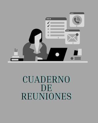 Cuaderno para organización de reuniones de trabajo, ideal para mujeres, en blanco y negro. Tapa Blanda, Tamaño 8 x 10 pulgadas (20.32 x 25.4 cm) , ... al final.: Cuaderno de reuniones de Trabajo