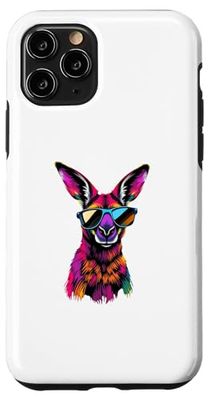 Canguro Indossare Occhiali Da Sole Divertente Animale Colorato Canguro Custodia per iPhone 11 Pro