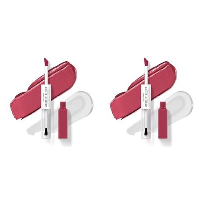 Wet n Wild Megalast Lock n' Shine, Dual-Ended Lip Color and Clear Gloss, Vitamin E and Jojoba Oil Enriched Formula, La Pink Shade (Pack of 2)