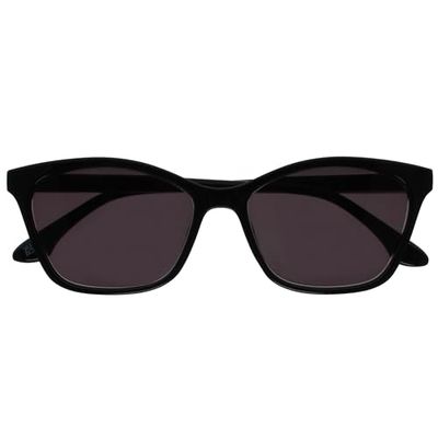 OPULIZE KAT Occhiali da Lettura con Lente da Sole - Montatura a Occhi di Gatto - Nero - Uomo e Donna - Cerniere a Molla - S59-1 - +3.50