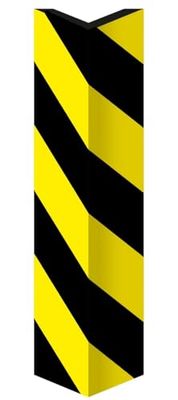 Coin autocollant en mousse noire et jaune, idéal pour protéger les coins et les bords des meubles et des murs.